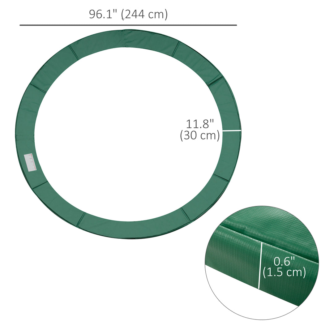 Soozier ⌀8ft Trampoline Pad ⌀96" Spring Safety Replacement Gym Bounce Jump Cover EPE Foam Green