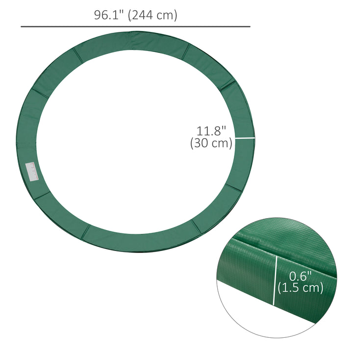 Soozier ⌀8ft Trampoline Pad ⌀96" Spring Safety Replacement Gym Bounce Jump Cover EPE Foam Green