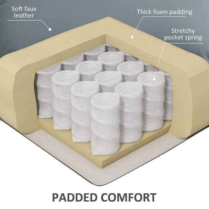 HOMCOM Lift Chair for Seniors, PU Leather Upholstered Electric Recliner Chair with Remote, Side Pockets, Quick Assembly, Grey