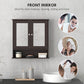 kleankin Medicine Cabinet, Wall-Mounted Bathroom Mirror Cabinet with Double Doors, Open Shelf, and Adjustable Shelf, Modern Bathroom Wall Cabinet, White