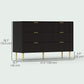 HOMCOM Modern Chest of Drawers 4 Drawer Dresser for Bedroom with Gold Legs and Handles, White