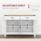 HOMCOM Farmhouse Buffet Cabinet Sideboard with 1 Drawer, 1 Storage Cabinet and Adjustable Shelf, White