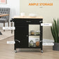 HOMCOM Rolling Kitchen Cart with Wood Top and Drawer, Kitchen Island on Wheels for Dining Room, Grey