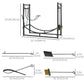 Outsunny 2-Tier Firewood Log Rack with 4 Tools 33" Fireplace Wood Holder Storage Log Rack with Shovel, Broom, Poker, Tongs and Hooks