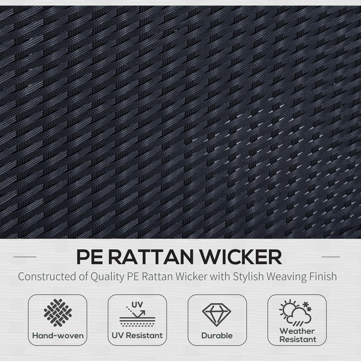 Outsunny 6pcs Outdoor Rattan Sofa Set Garden Wicker Sectional Couch Furniture Set with Dining Table and Chair White