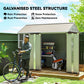 Outsunny 8.5' x 5.5' Metal Garden Storage Shed, Outdoor Tool Storage House with Lockable Door, Vents, Sloped Roof, Light Grey