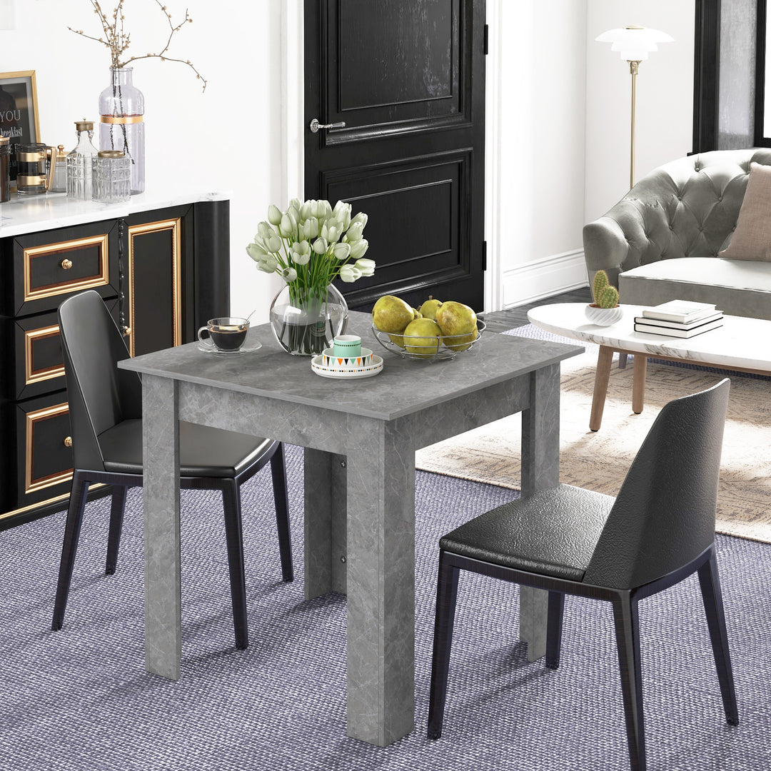 HOMCOM Square Dining Table, Modern Dining Room Table with Faux Cement Effect, Space Saving Small Kitchen Table, Cement Grey