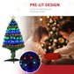HOMCOM 4ft Prelit Artificial Optical Xmas Tree Spruce Hinged Full Tree