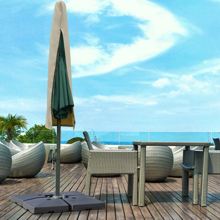 Outsunny Garden Parasol Cover, Outdoor Cantilever Umbrella Cover with Zipper, Khaki