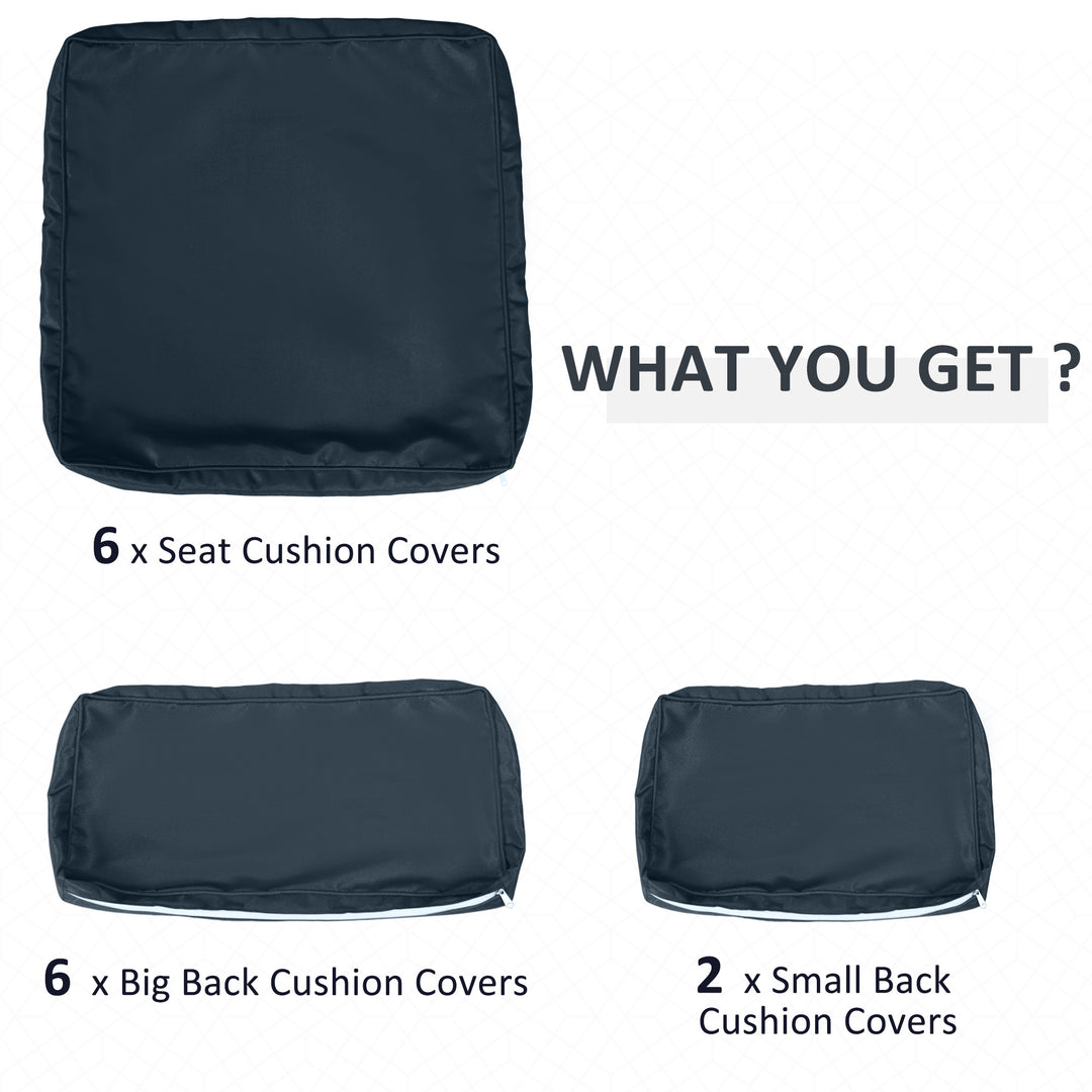 Outsunny Outdoor 14pc Patio Rattan Sofa Set Cushion Polyester Cover Replacement Set - No Cushion Included, Cream White