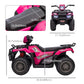Aosom 12V Kids ATV Quad, 4 Wheeler Battery Powered Electric Vehicle with Music MP3, Headlights, High Low Speed, Treaded Tires, for Boys and Girls Ages 37-60 Months, Pink