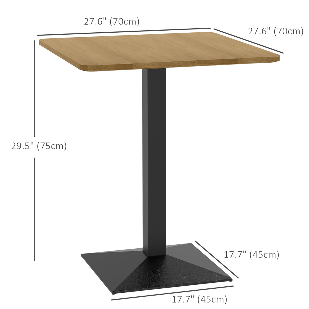 HOMCOM 28" Square Dining Table, Modern Dining Room Table with Steel Base, Space Saving Small Kitchen Table, Dark Brown