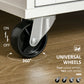 HOMCOM Rolling Kitchen Island with Storage Drawers, Kitchen Cart with Rubber Wood Top, Cabinet & Towel Rack, White