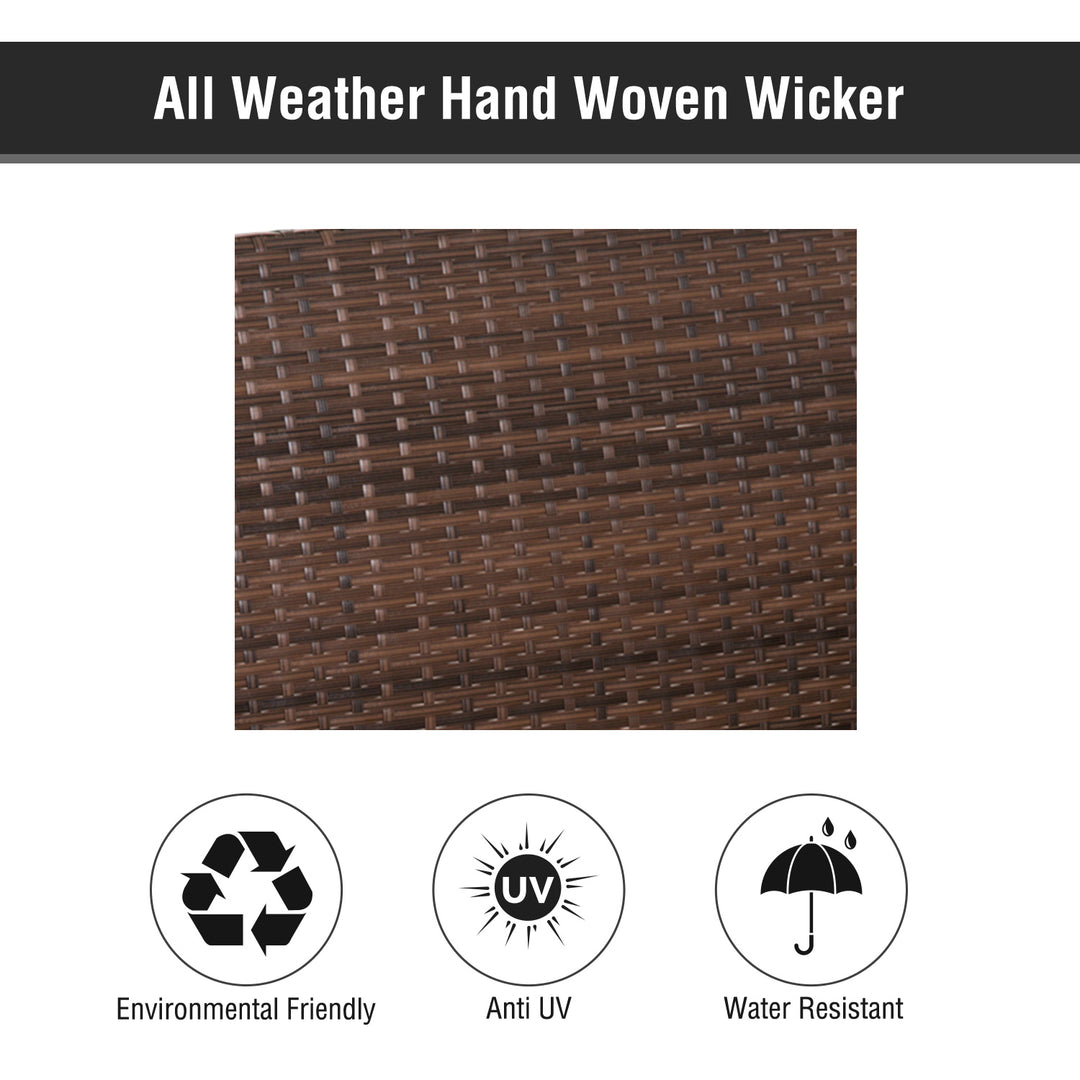 Outsunny 2-Person Patio Porch Swing Chair, Outdoor Rattan Hanging Bench with Cushion & 7.2 ft Steel Chains, Grey