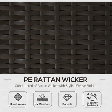 Outsunny 7 Pieces Outdoor Rattan Furniture Set, Patio Wicker Sectional Conversation Sofa Set, Blue