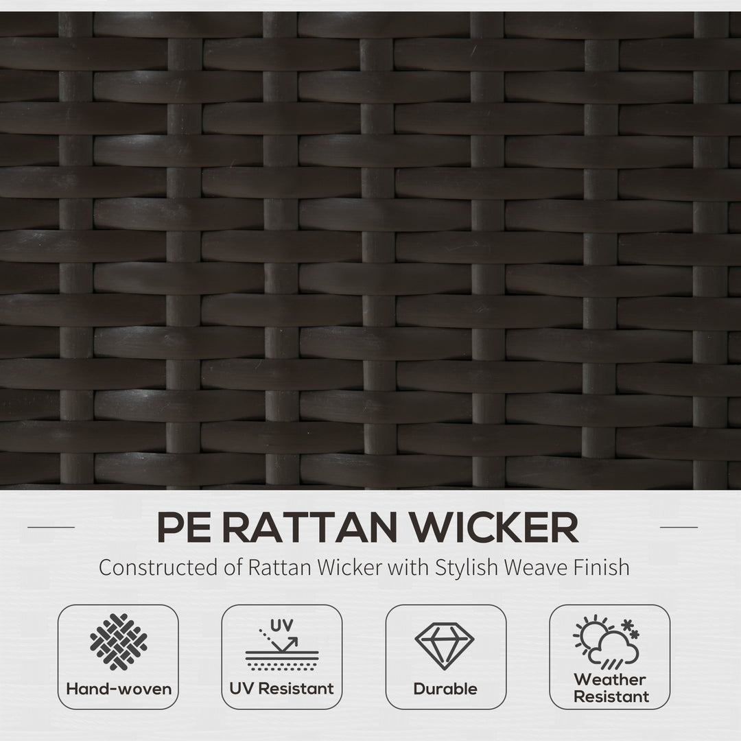 Outsunny 7 Pieces Outdoor Rattan Furniture Set, Patio Wicker Sectional Conversation Sofa Set, Blue