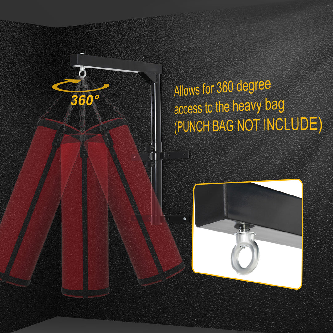 Soozier Boxing Punch Bag Hanger Heavy Bag Bracket MMA Training Wall Mount 220lbs Black