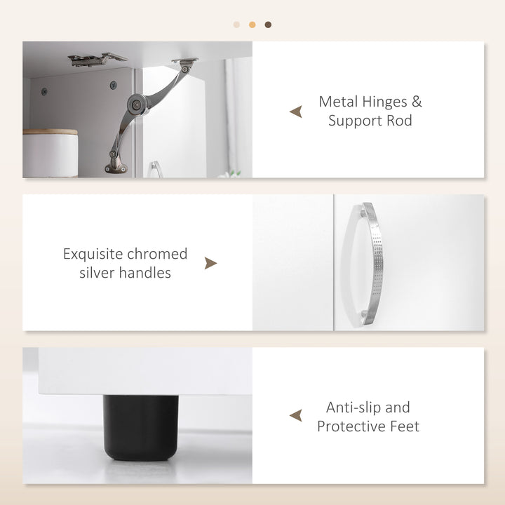 HOMCOM Freestanding Kitchen Microwave Cabinet Tall Cabinet with Doors Drawers Shelves, White