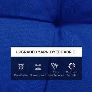 Outsunny 2-Piece Back Seat Cushion Replacement, Outdoor Patio Chair Cushions Set with Ties, Button Tufted, Navy Blue