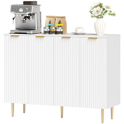 HOMCOM Modern Kitchen Storage Cabinet, Sideboard Buffet Cabinet with Adjustable Shelves for Kitchen Hallway, White