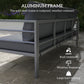 Outsunny Aluminum Garden Sofa, 3-Person Outdoor Couch, Backyard Furniture for 3-person with Cushions, 72.8" x 26" x 25.2", Grey
