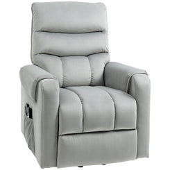 HOMCOM Lift Chair for Elderly, Massage Recliner Chair with 8 Vibration Points, Footrest, Remote Control, Side Pockets, Grey
