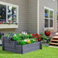 Outsunny 3-Tier Wood Raised Garden Bed, Elevated Planting Box, Outdoor Vegetable Flower Container, Herb Garden Indoor Kit, Natural