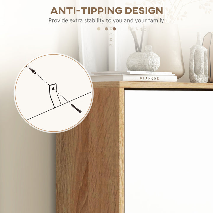 HOMCOM Slim Shoe Storage Cabinet with 3 Flip Drawers and Adjustable Shelves, Shoe Cabinet for 18-24 Pairs, White