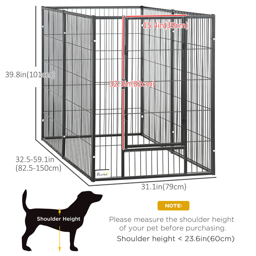 PawHut 6 Panel 32.5" - 59" x 40" Dog Playpen, Heavy Duty Pet Playpen for Indoor Outdoor, Small Medium and Large Dogs