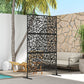 Outsunny 6.5FT Decorative Outdoor Divider, Metal Privacy Screen with Stand, Twisted Line Style, Black