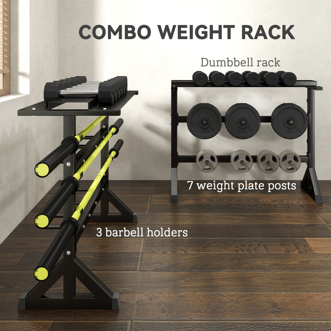 Soozier 1100LBS Capacity Weight Rack, Weight Plate Rack, and Dumbbell Rack for Home Gym Storage