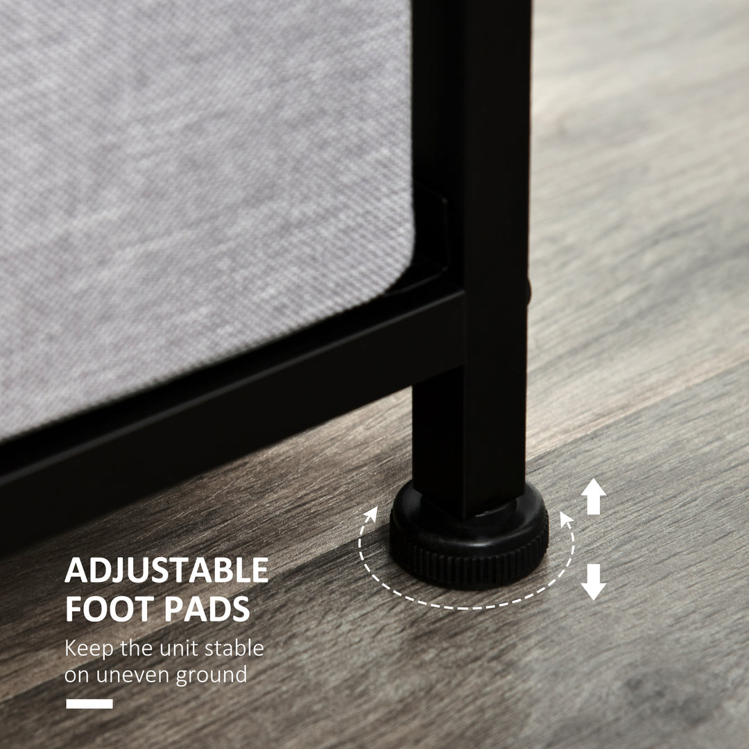 HOMCOM 8-Bin Dresser Storage Tower Cabinet Organizer Unit, Easy Pull Fabric Bins with Metal Frame for Living Room