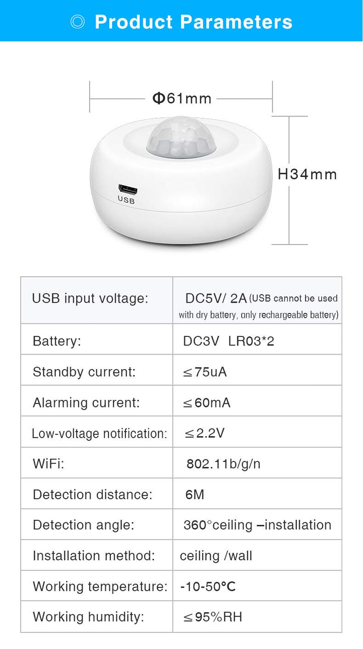 Human Detector Automation Wireless Smart Pir Infrared Motion Movement Sensor for Home Security Alarm
