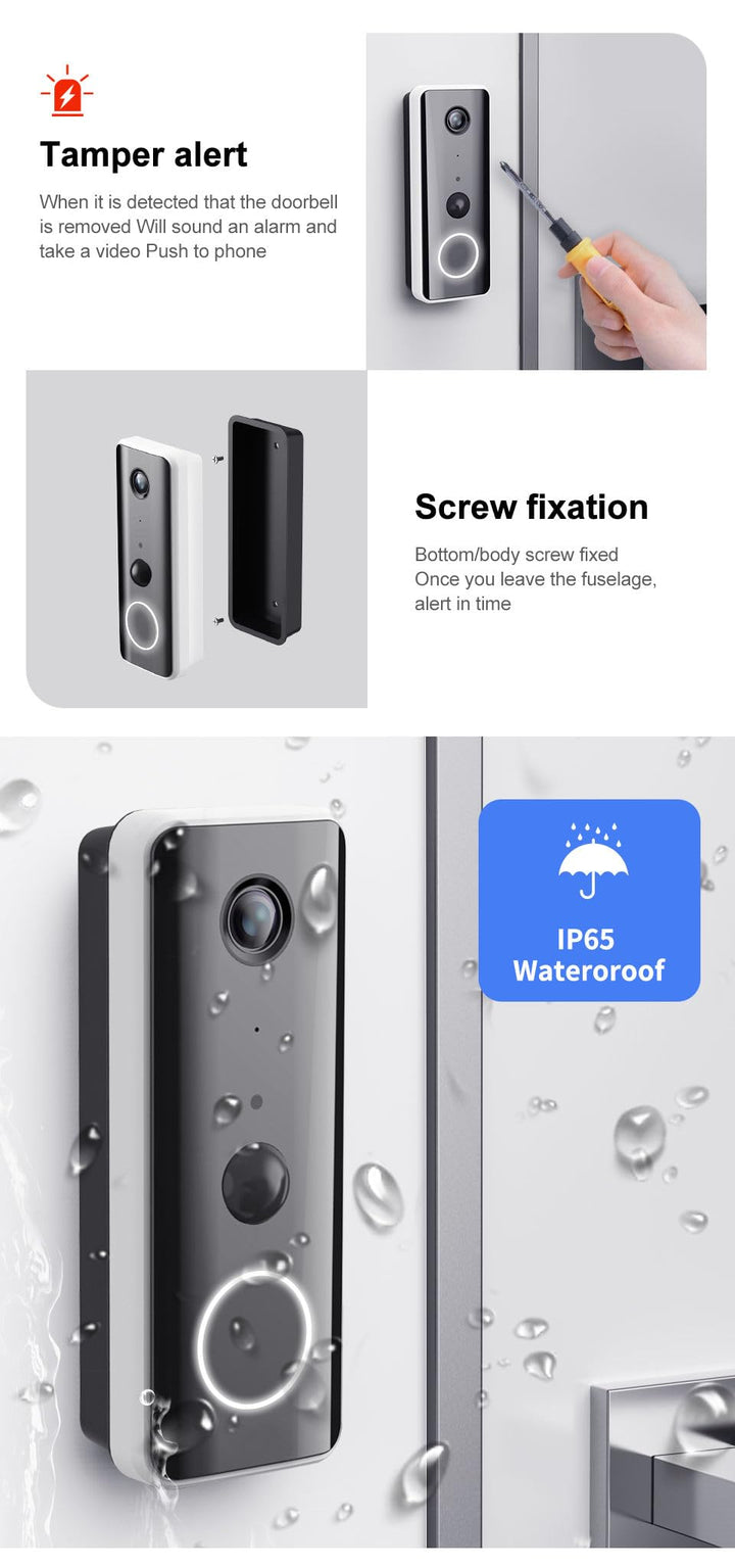 Door Ring Video Doorbell 2020 Release 1080P HD Two Way Intercom IP65 Waterproof Tuya Smart Video Doorbell