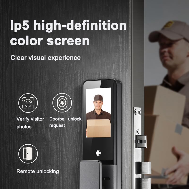 3D Face Recognition Smart Door Lock Real Time Video Intercom WiFi Intelligent Door Lock with Palm Print