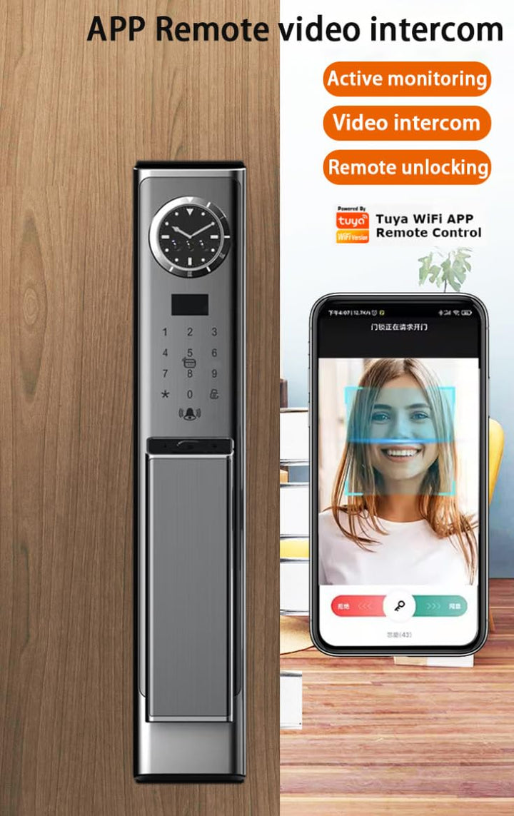 3D Face Recognition Smart Door Lock with Camera Biometric Fingerprint Security Fully Automatic Smart Lock