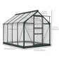 Outsunny 6' x 10' x 6.6' Polycarbonate Greenhouse, Walk-In Green House Kit Garden, Plants Grow, Galvanized Sheet Aluminum Frame with Rain Gutter, Vents and Sliding Door, Green