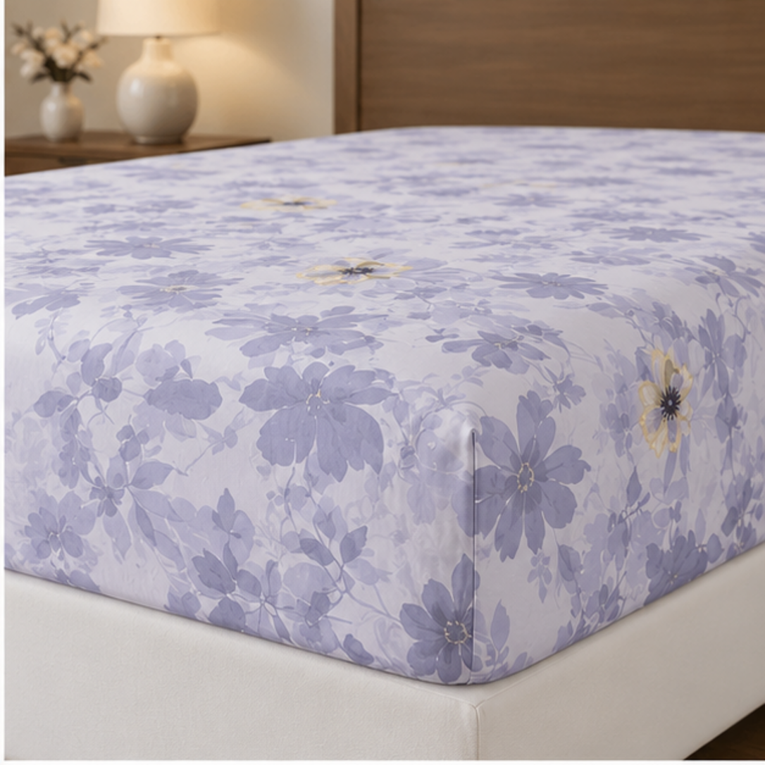 Aarniva Breathable Polyester Lavender Meadow Bloom Comforter Set | King/Queen | 250 GSM | Ultra-Soft & Cozy | Lavender Meadow | 5-Piece Set