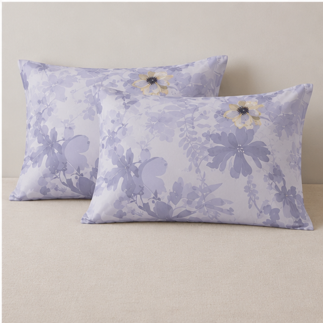 Aarniva Breathable Polyester Lavender Meadow Bloom Comforter Set | King/Queen | 250 GSM | Ultra-Soft & Cozy | Lavender Meadow | 5-Piece Set