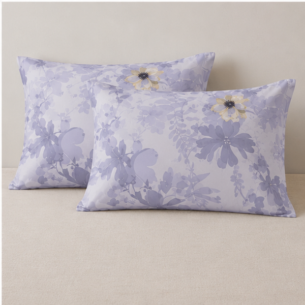 Aarniva Breathable Polyester Lavender Meadow Bloom Comforter Set | King/Queen | 250 GSM | Ultra-Soft & Cozy | Lavender Meadow | 5-Piece Set