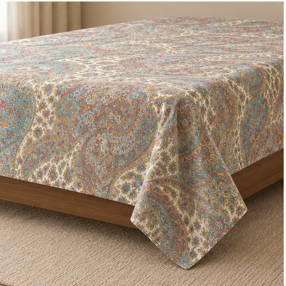 Aarniva Breathable Polyester Pastel Paisley Elegance Comforter Set | King/Queen | 250 GSM | Ultra-Soft & Cozy | Pastel Paisley | 5-Piece Set