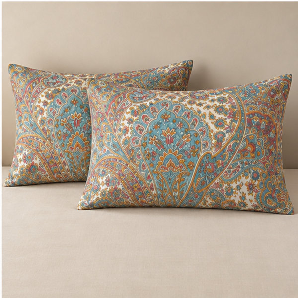 Aarniva Breathable Polyester Pastel Paisley Elegance Comforter Set | King/Queen | 250 GSM | Ultra-Soft & Cozy | Pastel Paisley | 5-Piece Set