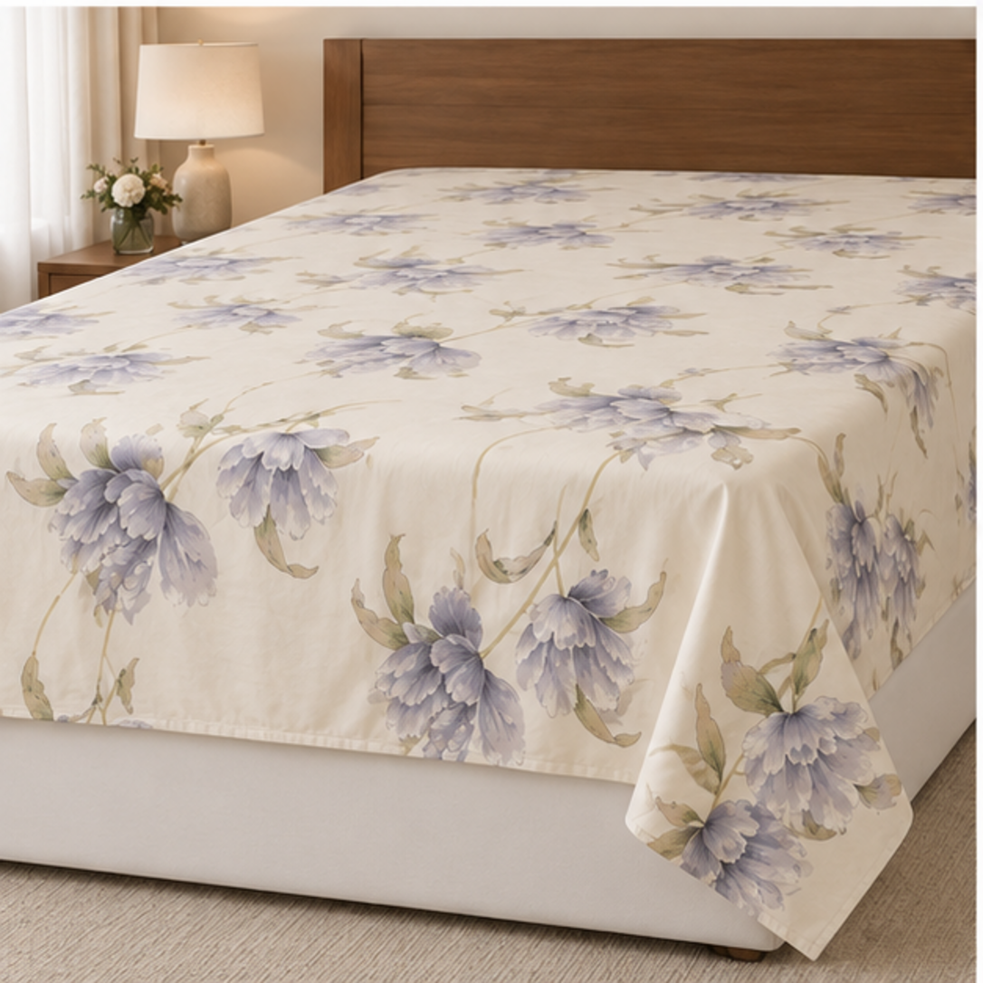 Aarniva Breathable Polyester Lavender Bloom Garden Comforter Set | King/Queen | 250 GSM | Ultra-Soft & Cozy | Lavender Bloom | 5-Piece Set