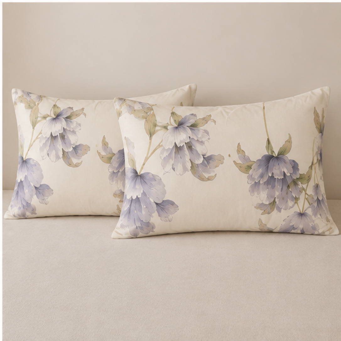 Aarniva Breathable Polyester Lavender Bloom Garden Comforter Set | King/Queen | 250 GSM | Ultra-Soft & Cozy | Lavender Bloom | 5-Piece Set