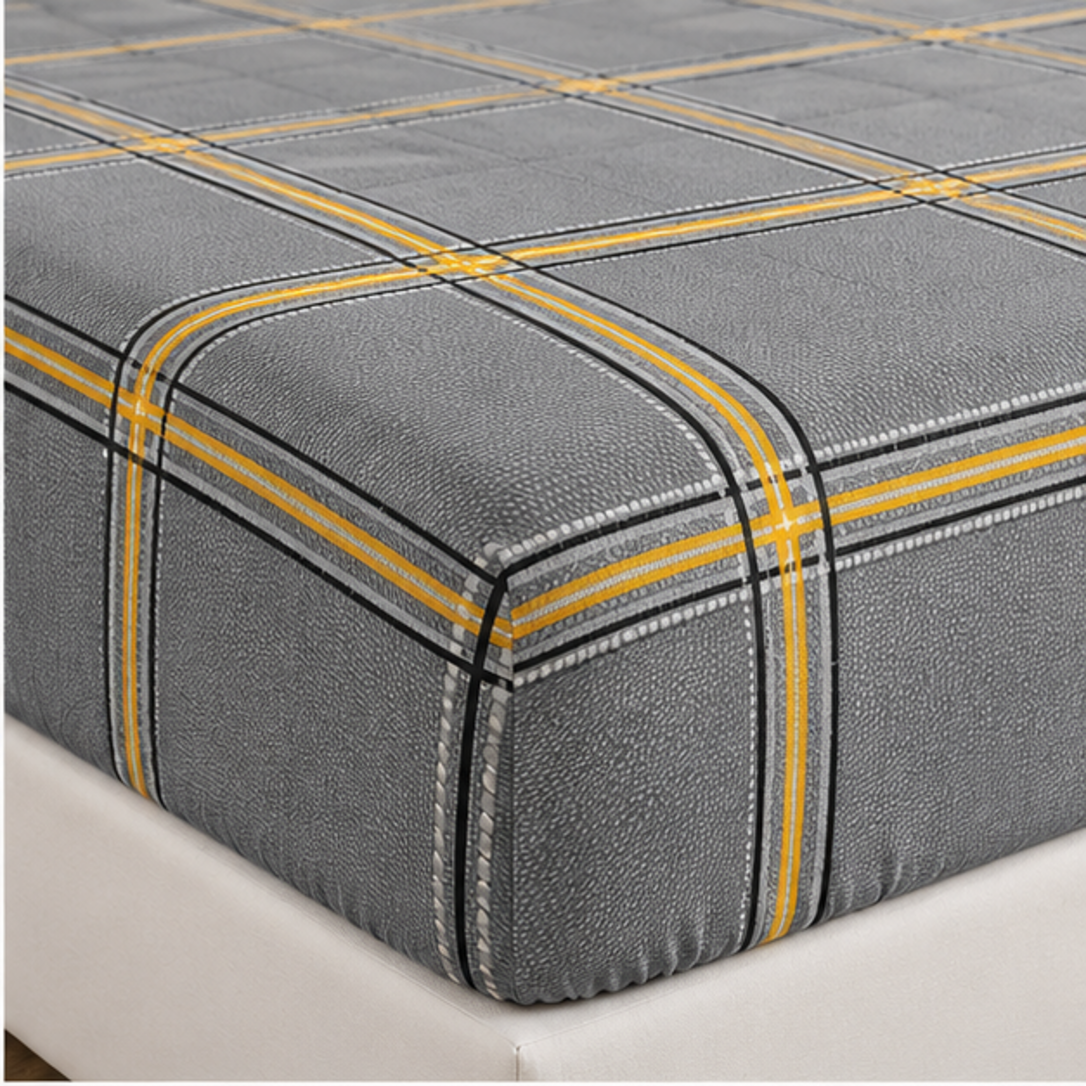Aarniva Breathable Polyester Urban Plaid Comforter Set | King/Queen | 250 GSM | Ultra-Soft & Cozy | Deep Grey | 5-Piece Set