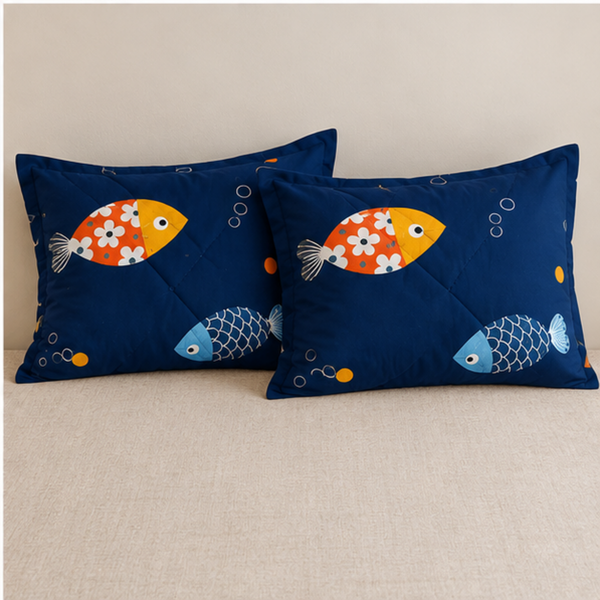 Aarniva Breathable Polyester Deep Sea Fish Comforter Set | King/Queen | 250 GSM | Ultra-Soft & Cozy | Deep Sea | 5-Piece Set