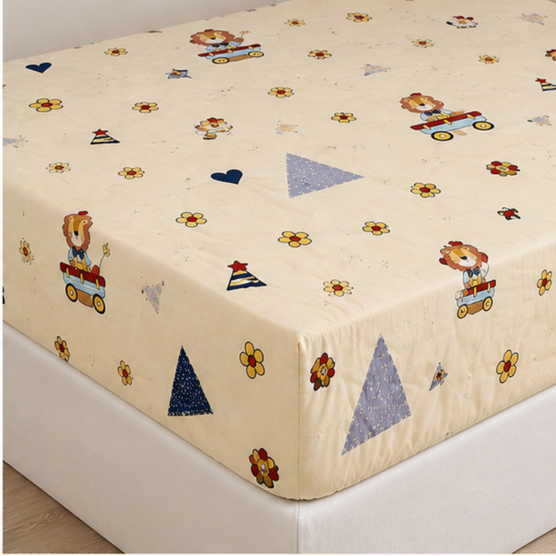 Aarniva Breathable Polyester Little Lion Printed Comforter Set | Double/Twin | 250 GSM | Ultra-Soft & Cozy | Soccer Navy | 5-Piece Set