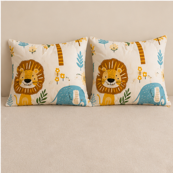 Aarniva Breathable Polyester Safari Friends Comforter Set | King/Queen | 250 GSM | Ultra-Soft & Cozy | Pastel Garden | 5-Piece Set