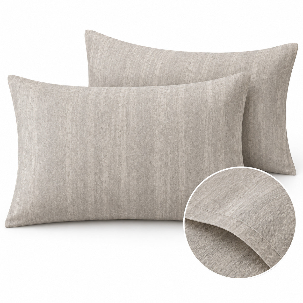 Aarniva 100% Cotton Textured Bedsheet Set | King | Soft & Breathable | Pearl Grey | 200 TC | 4-Piece Set
