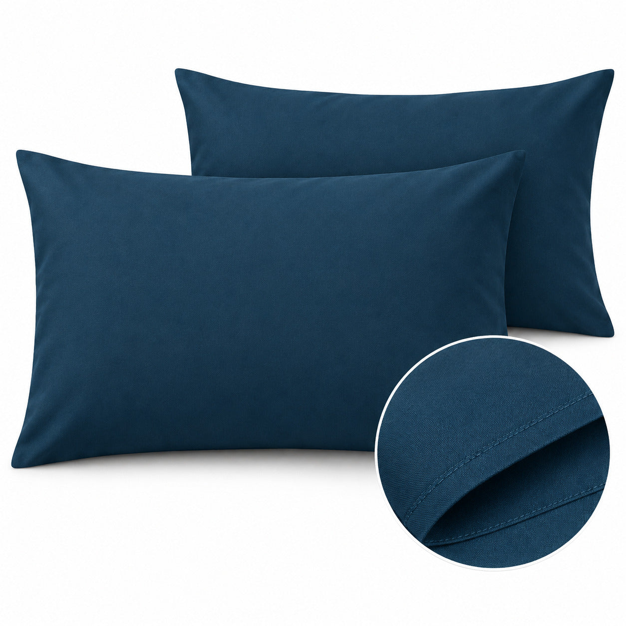 Aarniva 100% Cotton Solid Bedsheet Set | King/Queen | Soft & Breathable | Deep Ocean Blue | 400 TC | 6-Piece Set